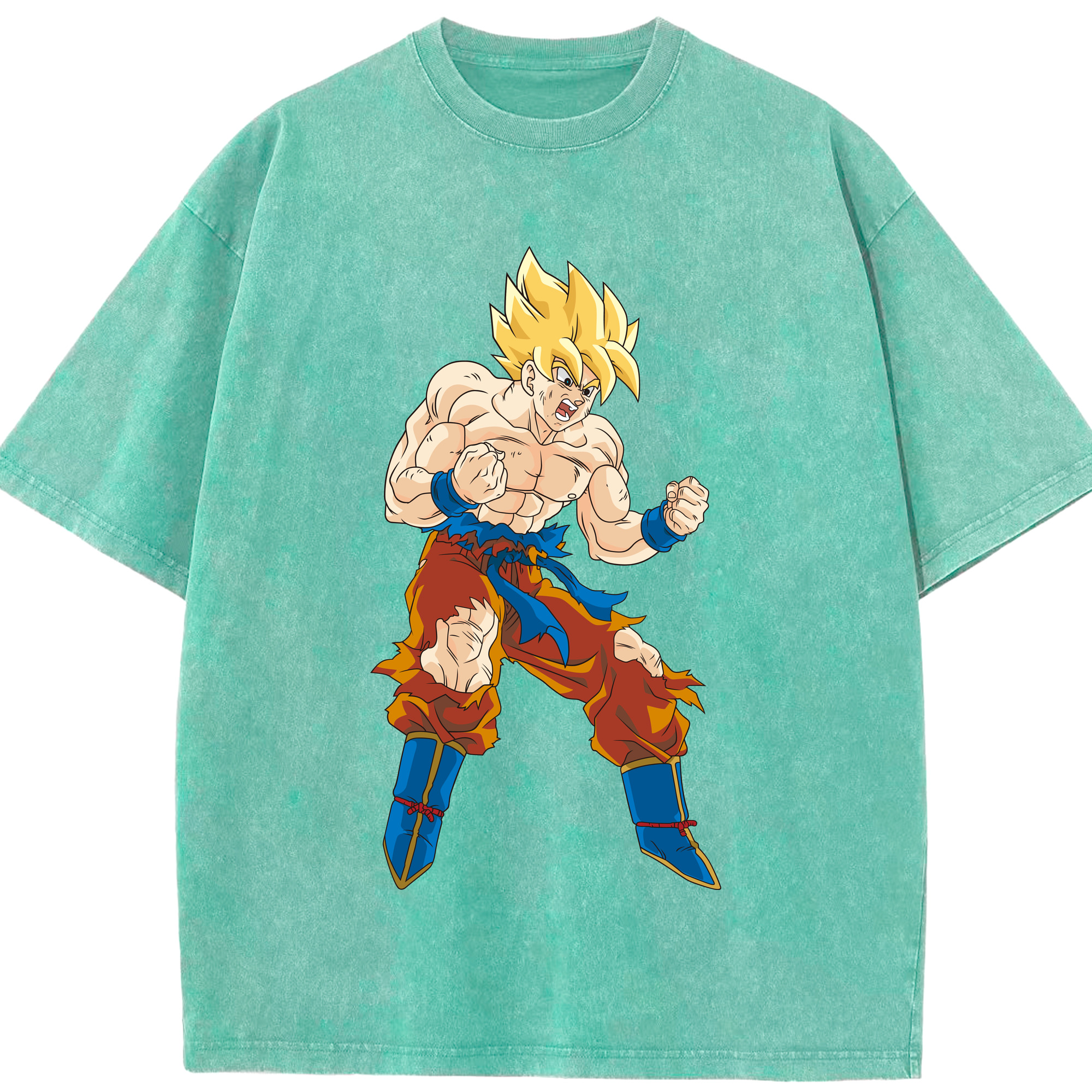 （画像用） ドラゴンボール 孫悟空（そん ごくう）Son Goku カカロット DRAGON BALL Kakarotto 綿100% ヴィンテージ風 半袖Tシャツ（フロントプリント）
